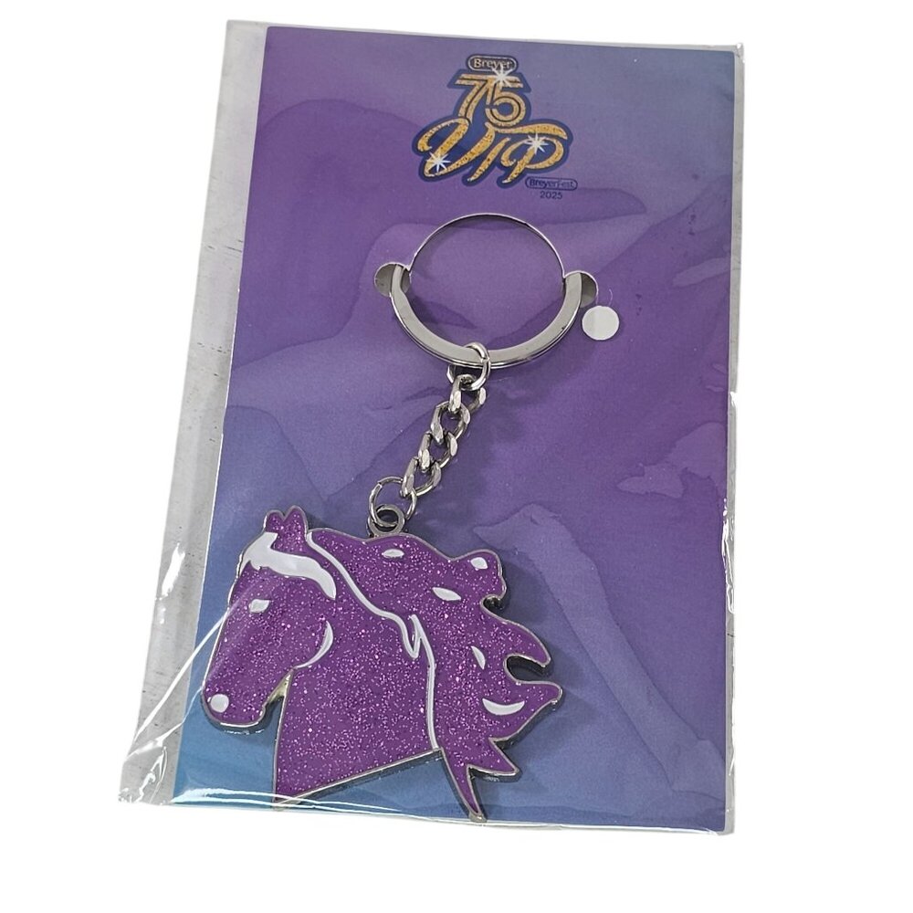 Breyerfest 2025 VIP Keychain Purple Glitter Andalusian Stallion Horse Head New